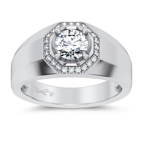 14K 1.12CT Certified Lab Grown Mens Ring 65450