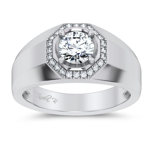 14K 1.12CT Certified Lab Grown Mens Ring 65450