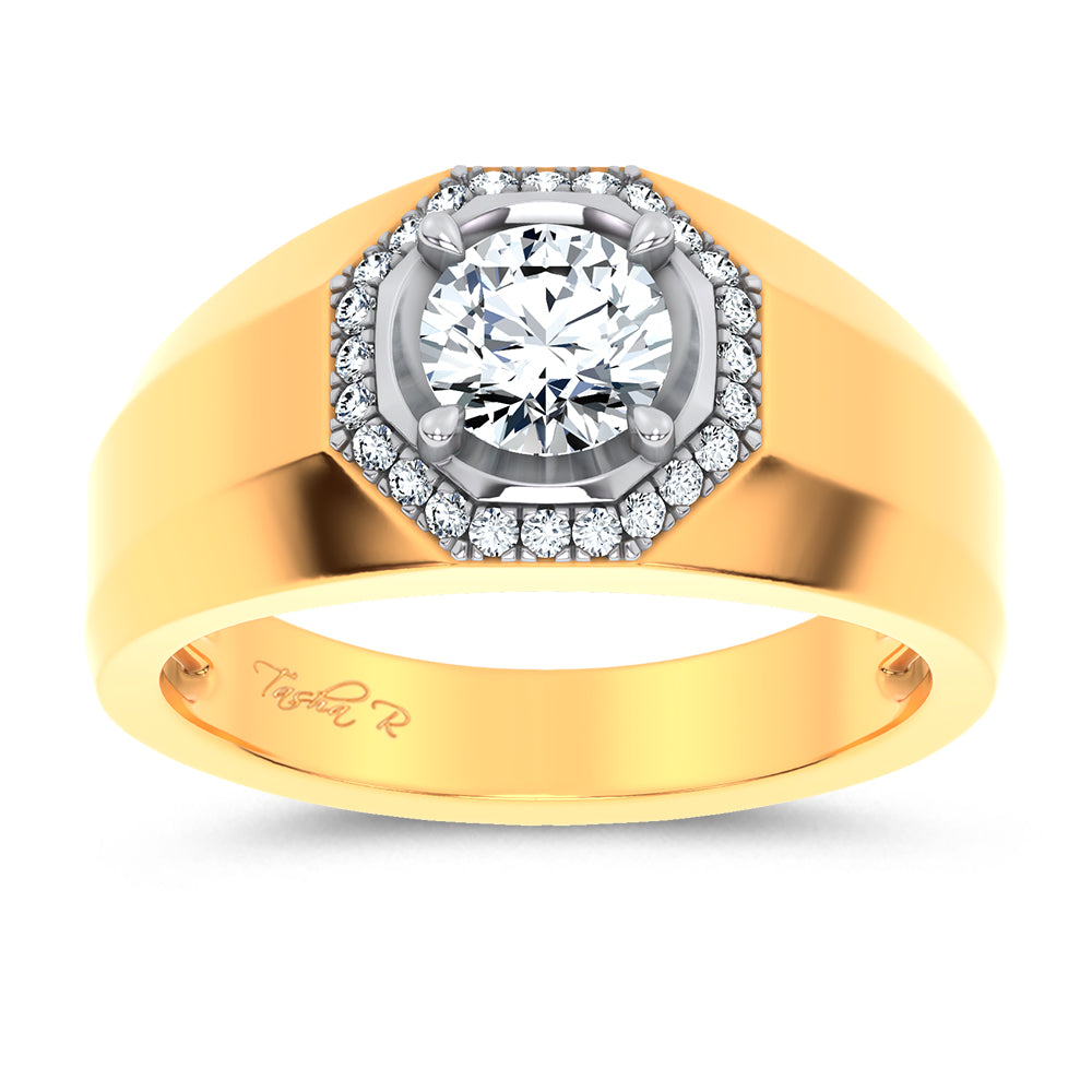14K 1.12CT Certified Lab Grown Mens Ring 65453