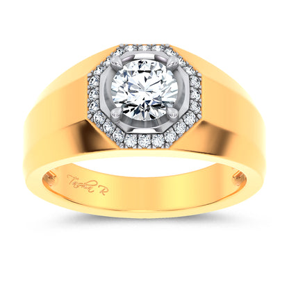 14K 1.12CT Certified Lab Grown Mens Ring 65453