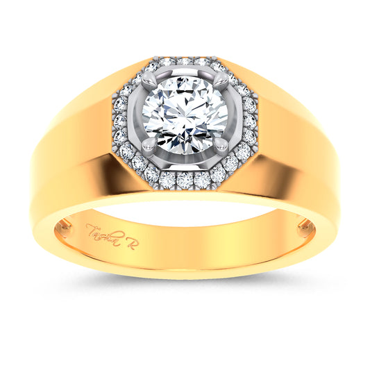 14K 1.12CT Certified Lab Grown Mens Ring 65453