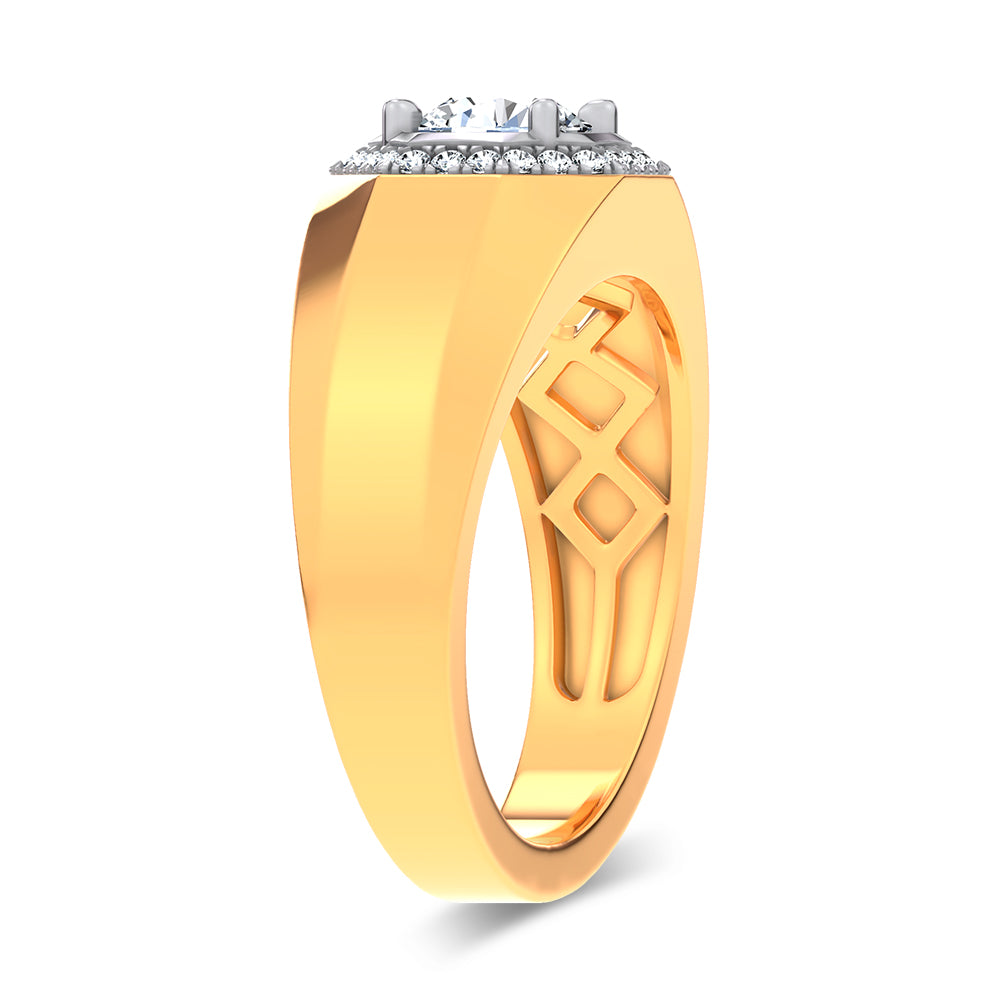 14K 1.12CT Certified Lab Grown Mens Ring 65453