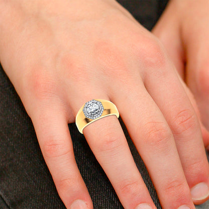 14K 1.12CT Certified Lab Grown Mens Ring 65453