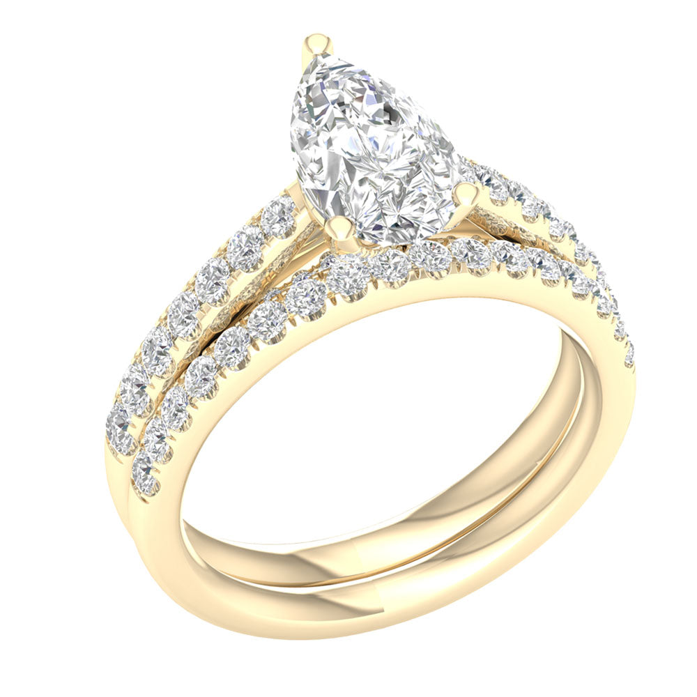 14K 2.33CT Lab Grown Bridal Set 65695