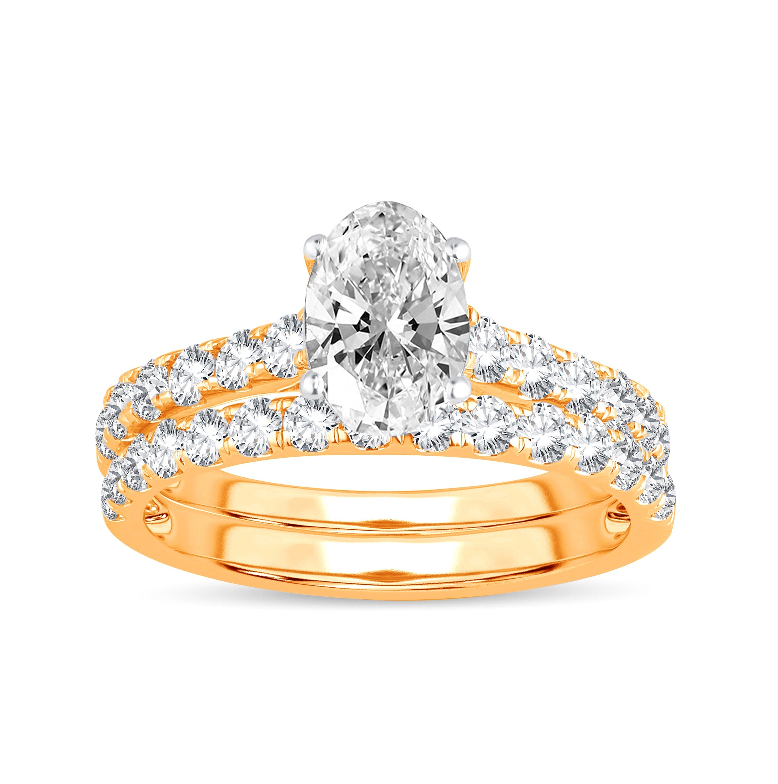 14K 2.00CT Certified Lab Grown Bridal Set 65748