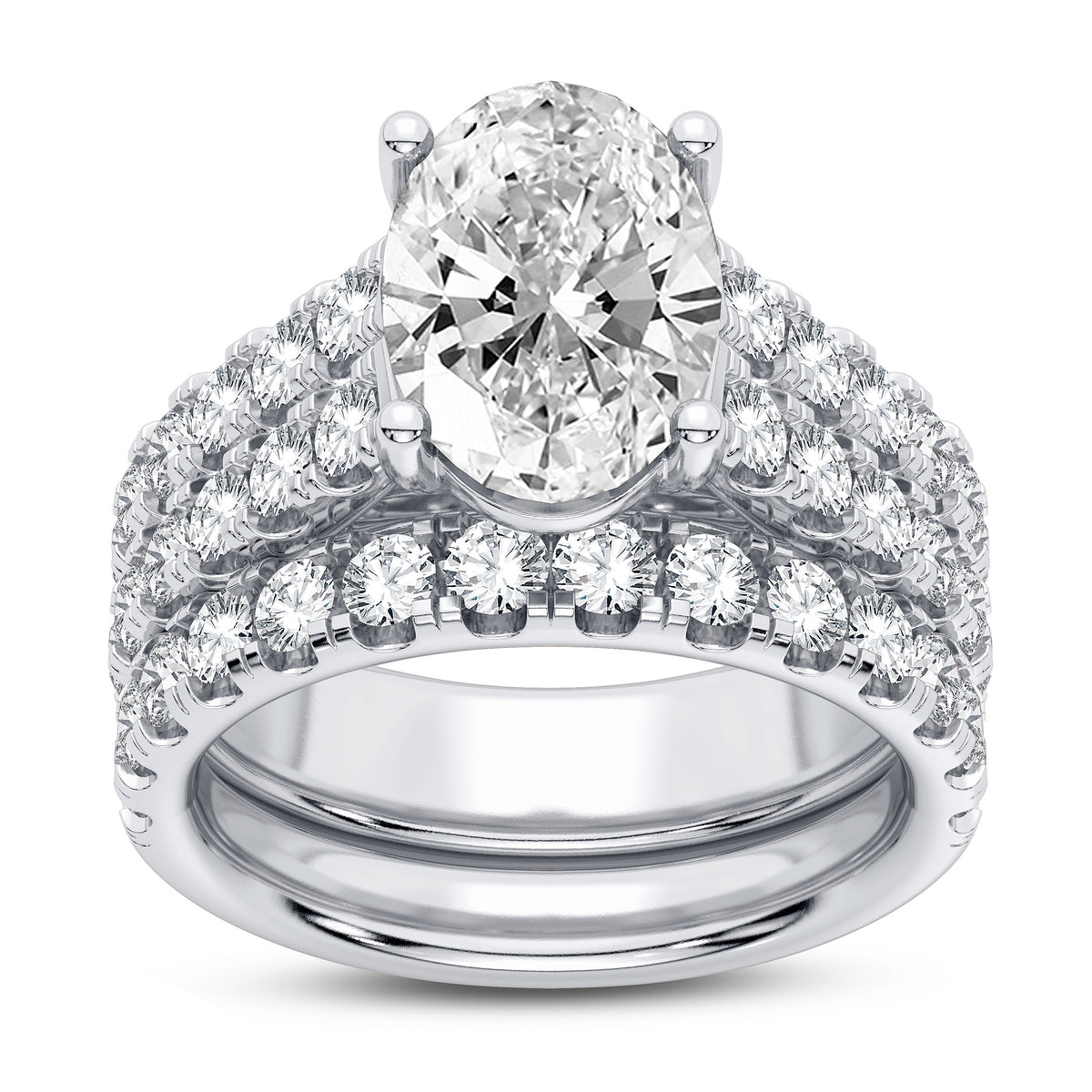 14K 5.00CT Certified Lab Grown Diamond Bridal Set 65770