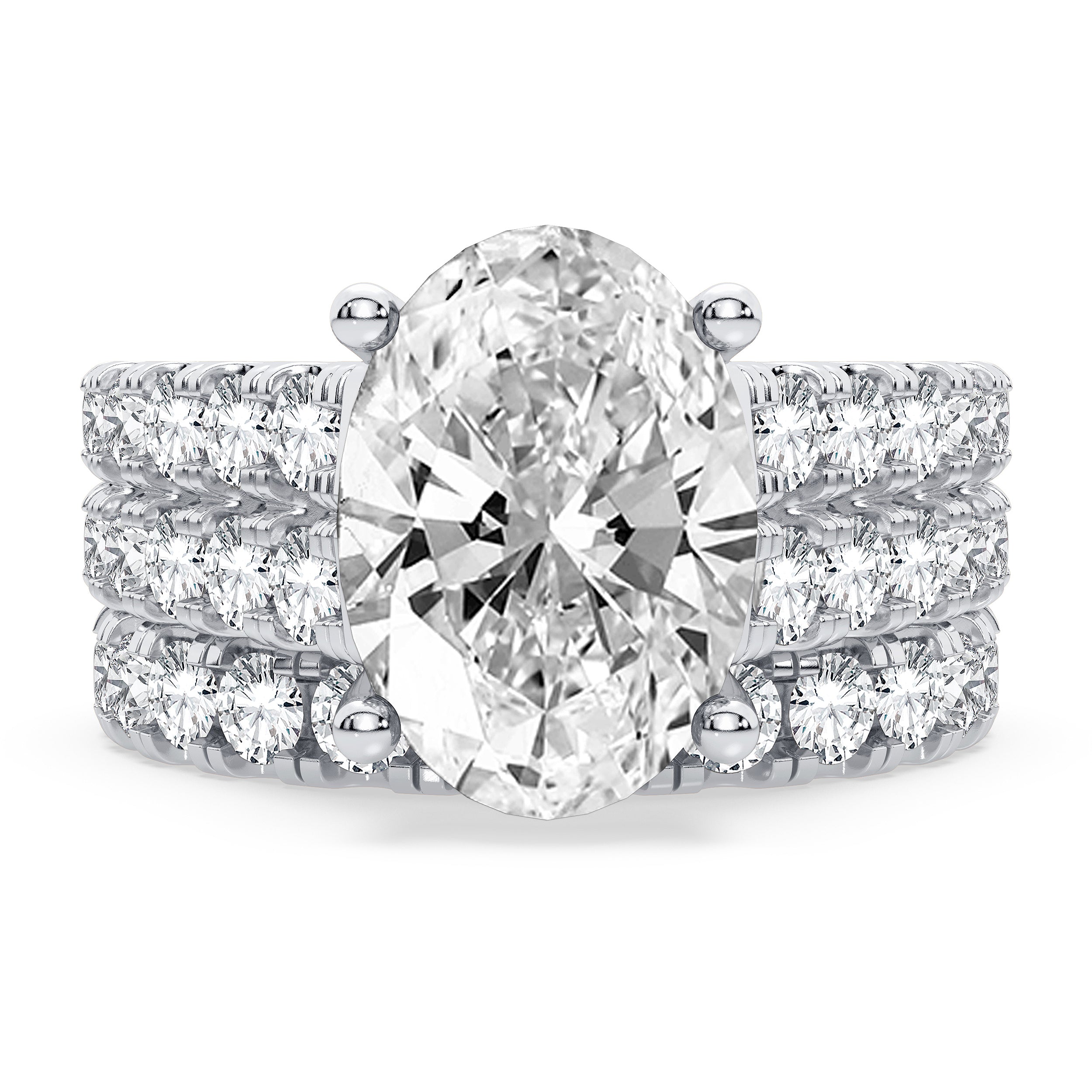 14K 5.00CT Certified Lab Grown Diamond Bridal Set 65770