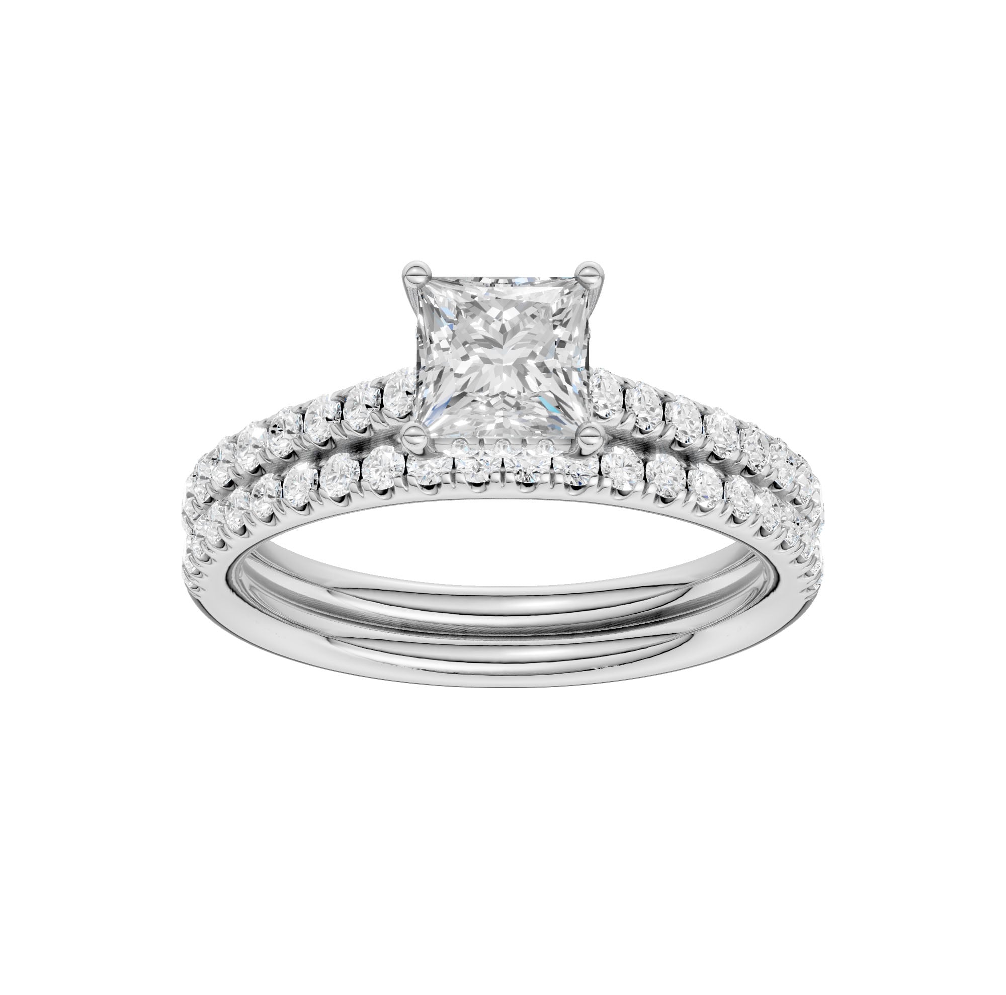 Platinum  1.50CT  Lab Diamond Bridal Ring 67951