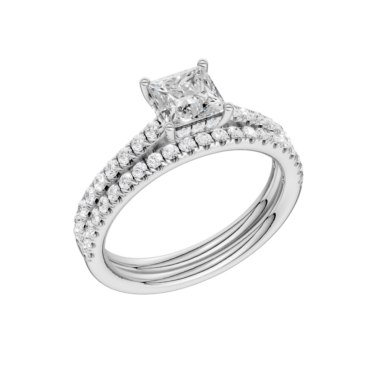 Platinum  1.50CT  Lab Diamond Bridal Ring 67951