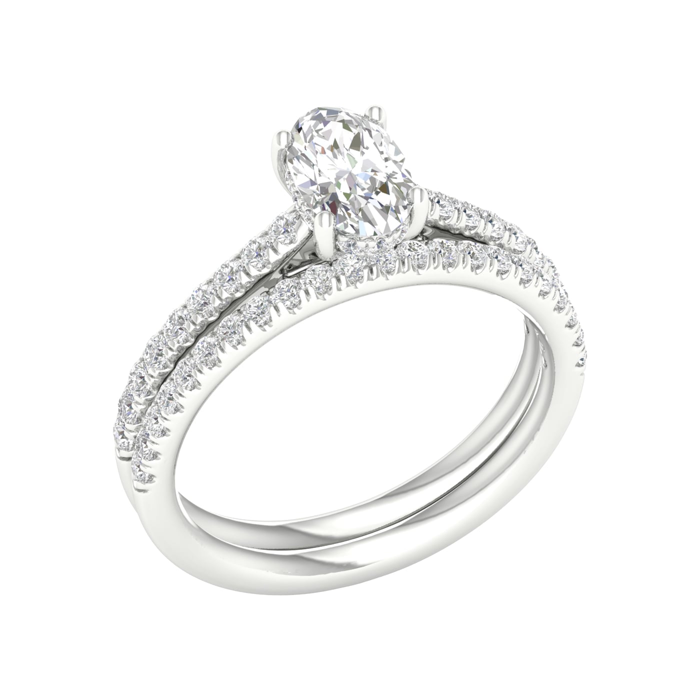 Platinum  1.50CT  Lab Diamond Bridal Ring 67945