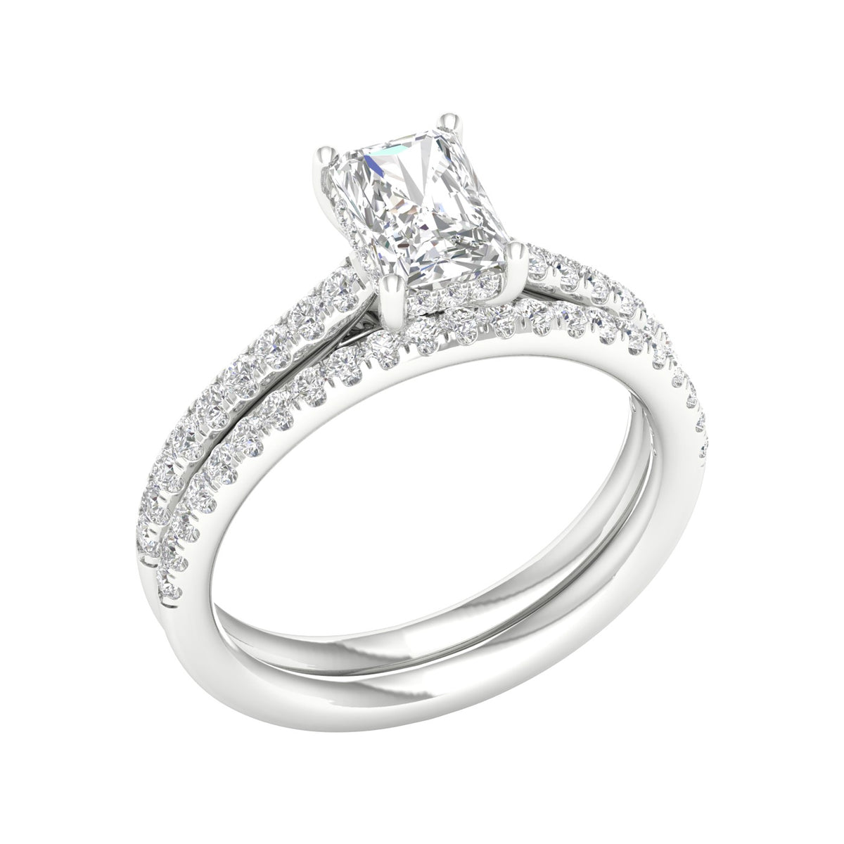14K 1.50CT Certified Lab Grown Diamond Bridal Set 66021