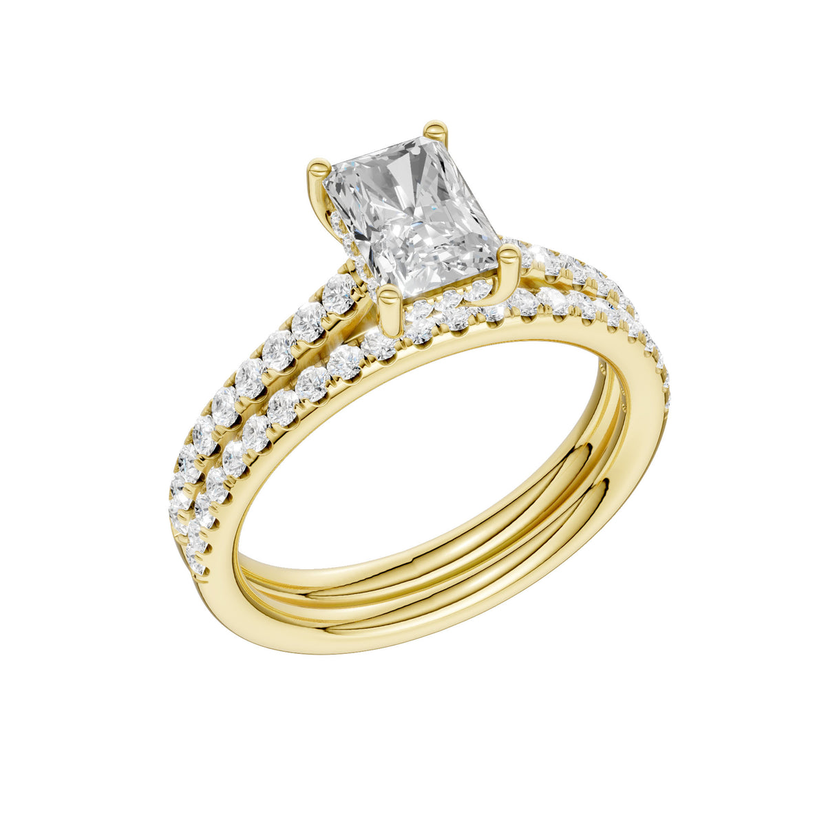 14K 1.50CT Certified Lab Grown Diamond Bridal Set 66022