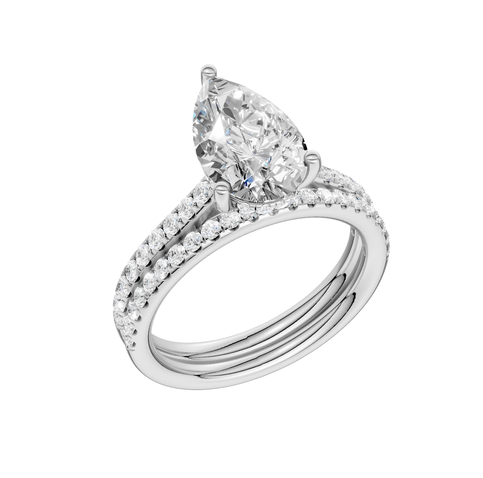 14K 2.50ct Lab Grown Diamond Bridal Set 66023
