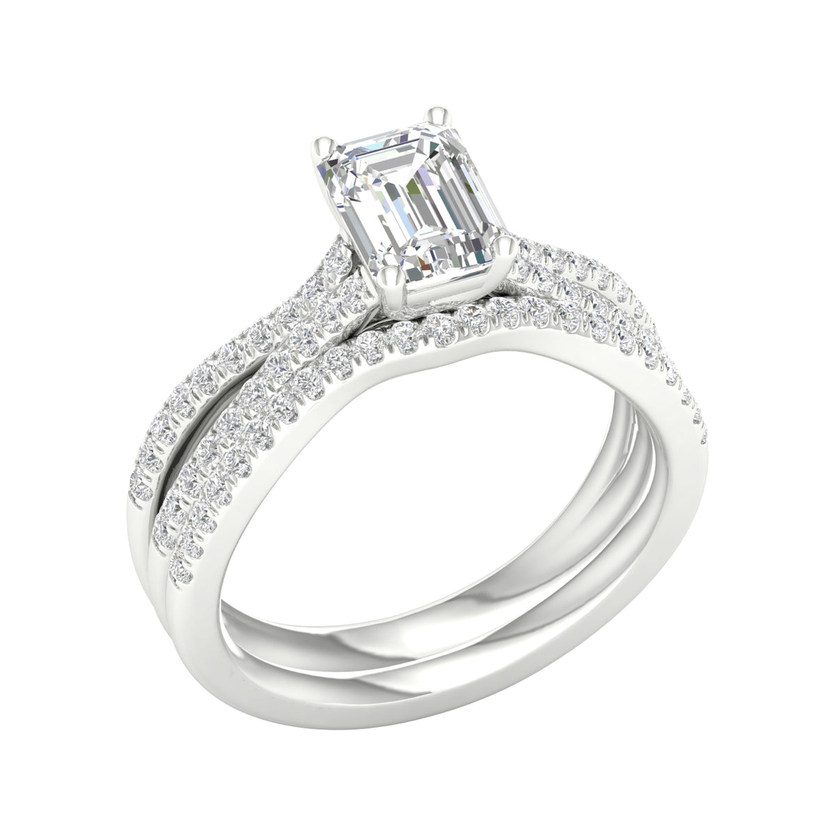 14K 1.40ct Lab Grown Diamond Bridal Set 66029