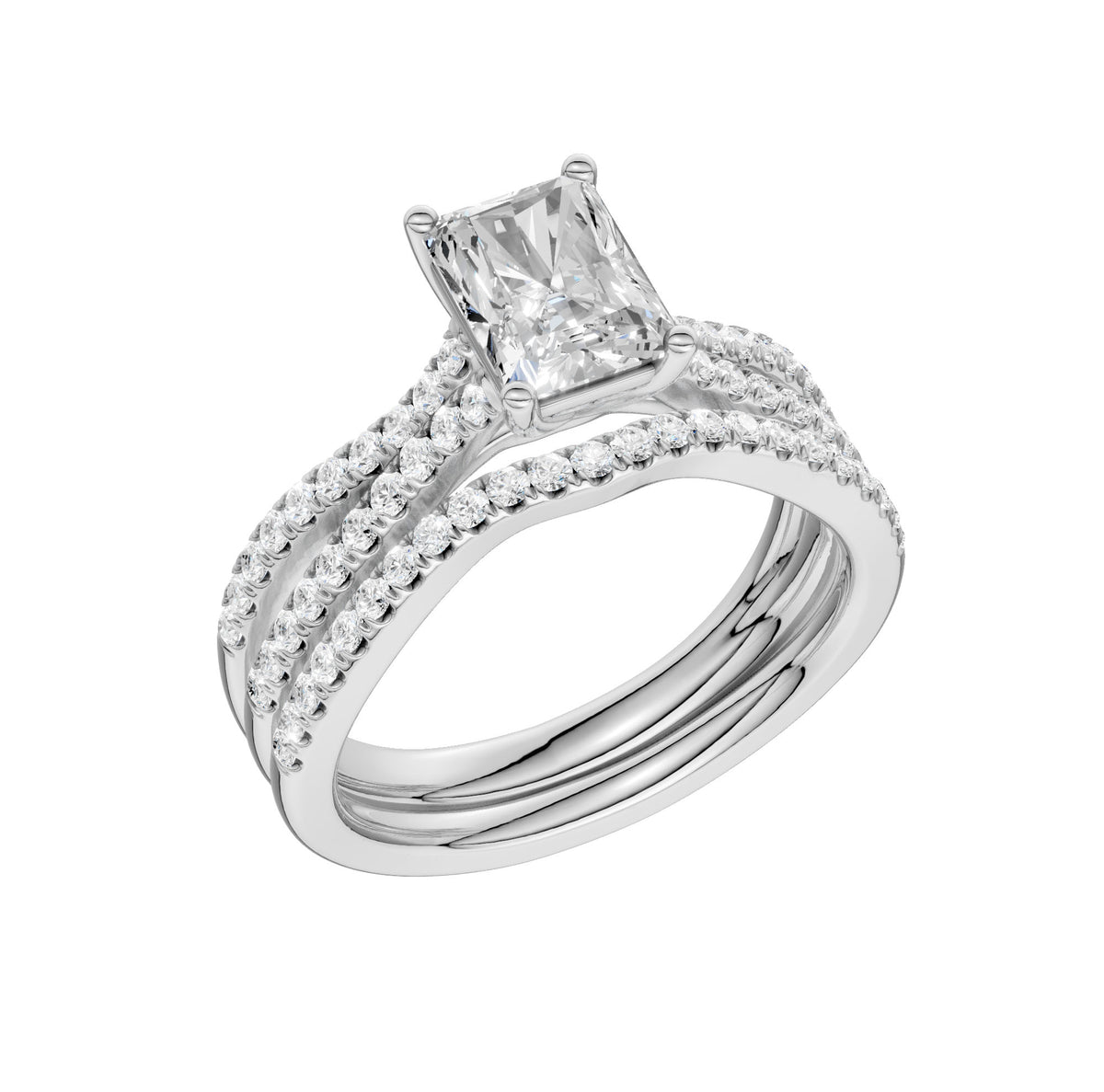 14K 1.40ct Lab Grown Diamond Bridal Set 66033