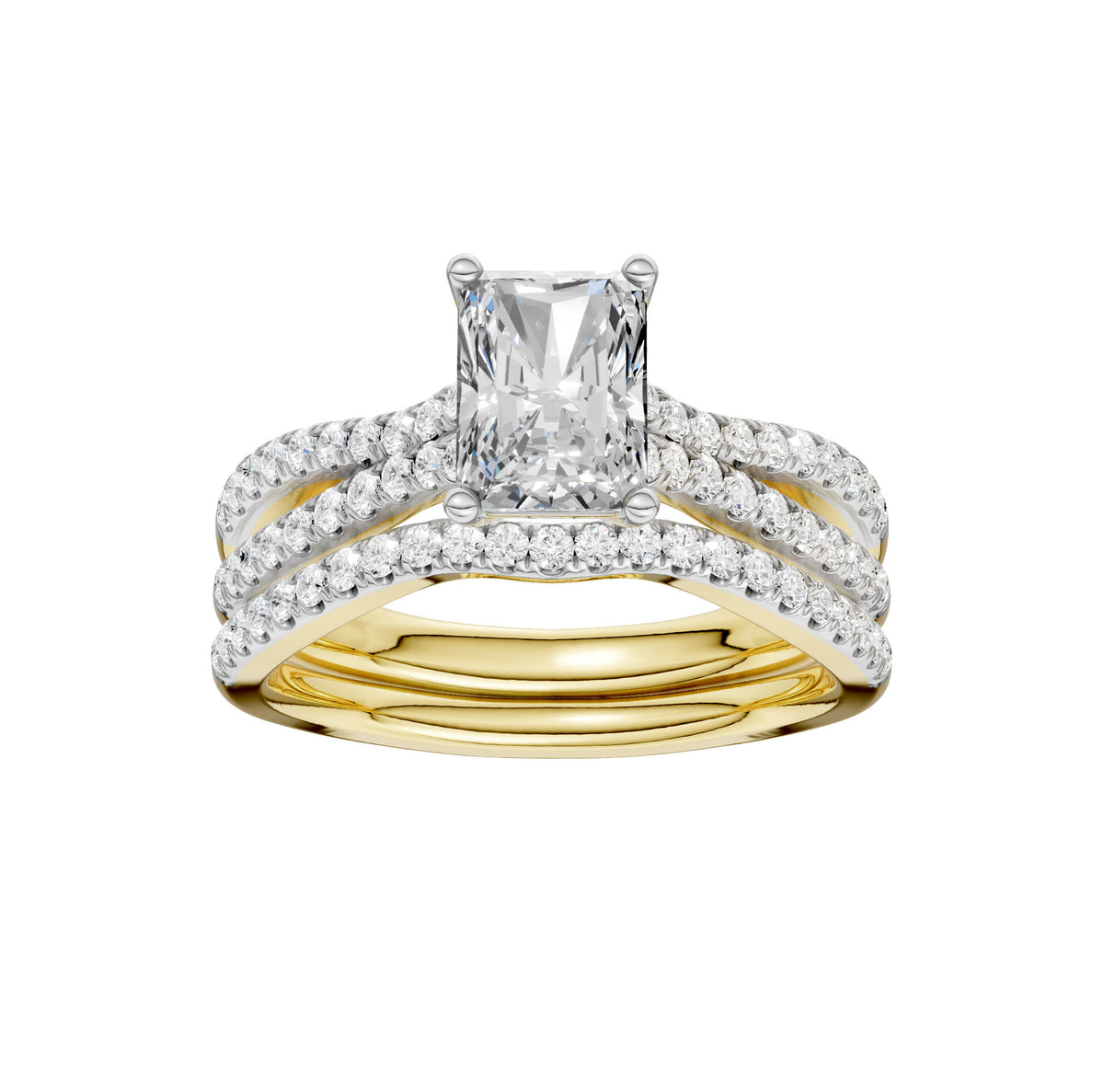 14K 1.40ct Lab Grown Diamond Bridal Set 66034