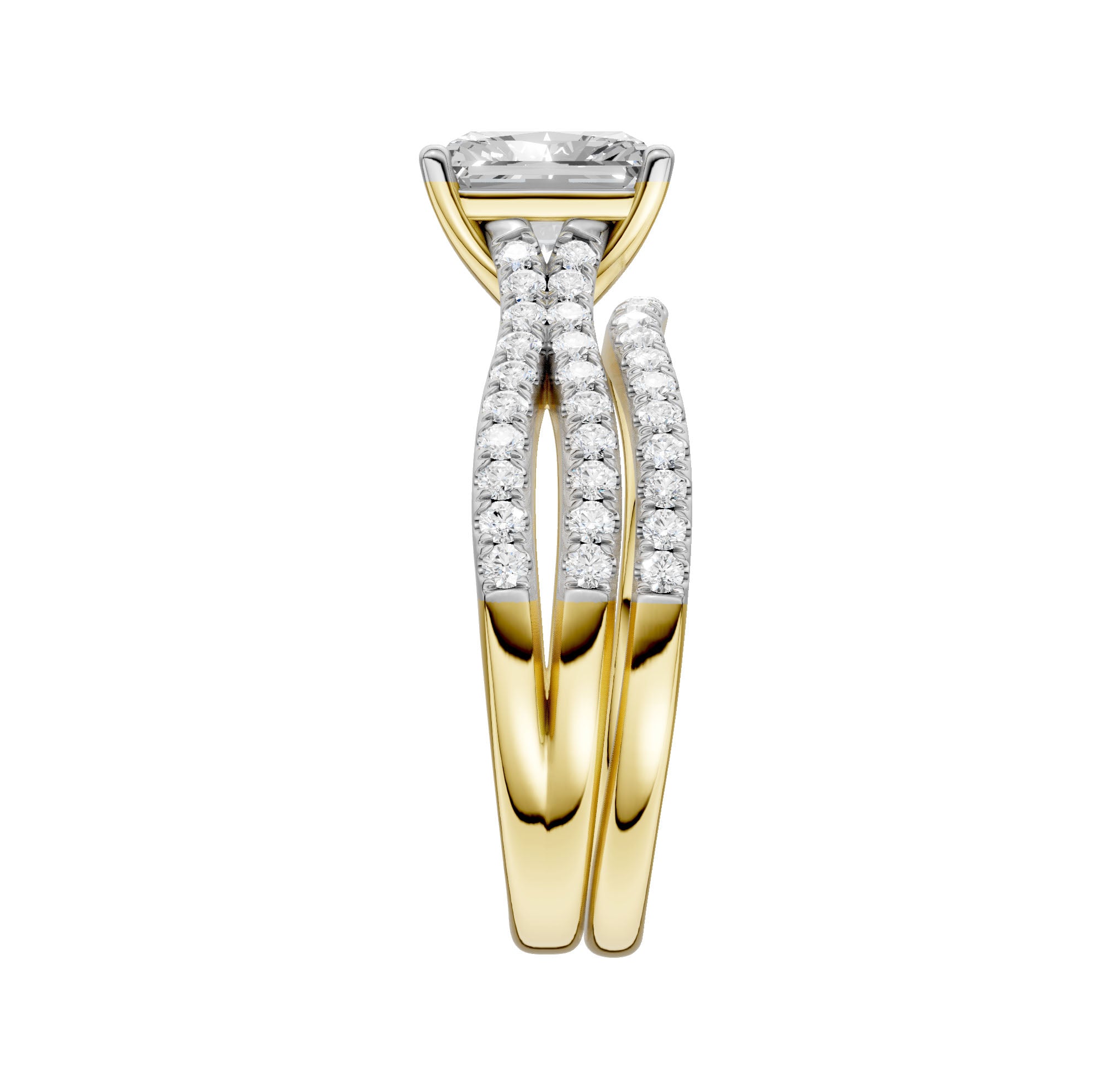 14K 1.40ct Lab Grown Diamond Bridal Set 66034