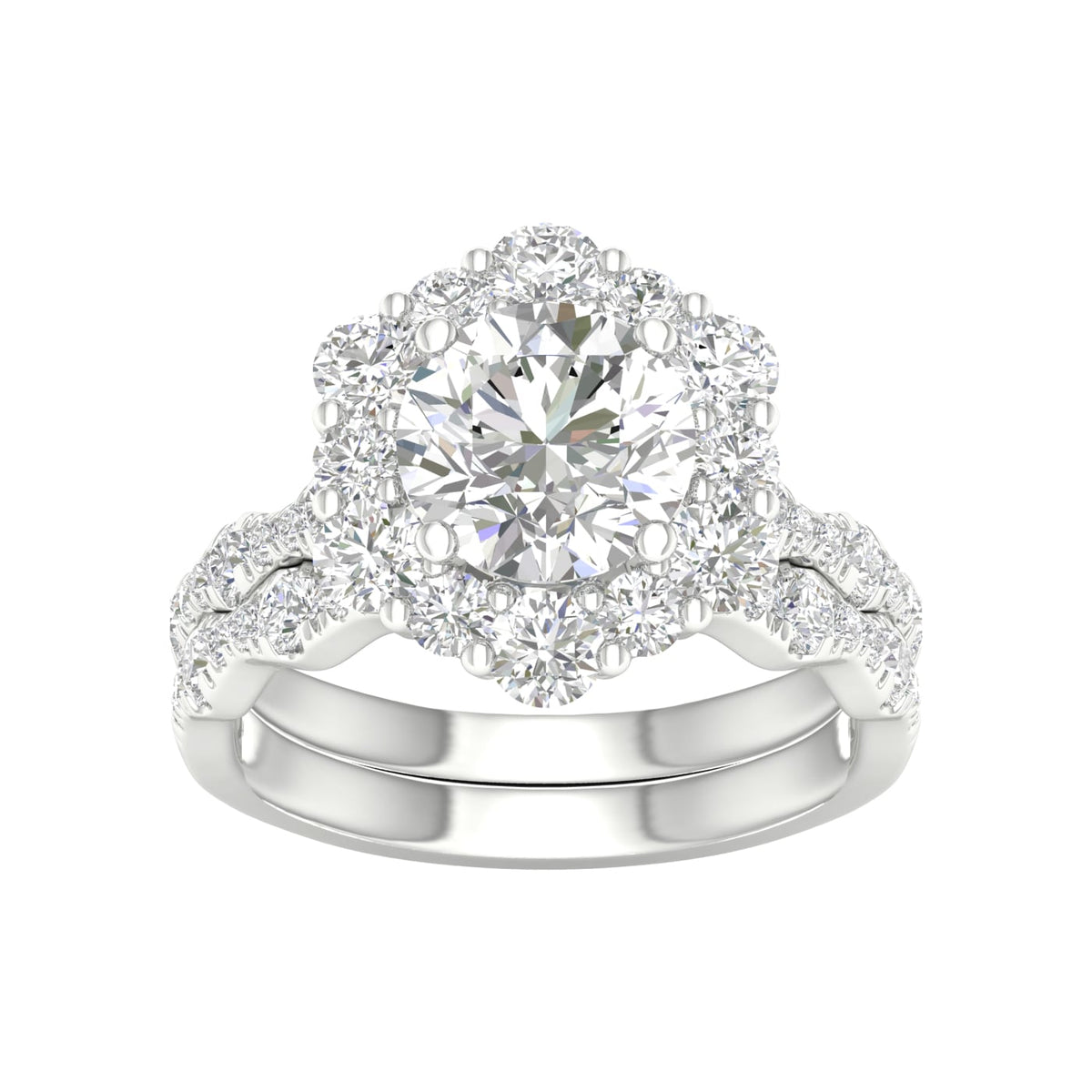 14k 3.75CT Lab Diamond Bridal Set 66038