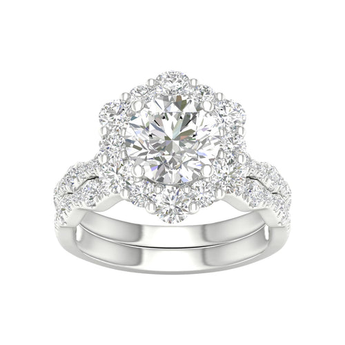 14k 3.75CT Lab Diamond Bridal Set 66038