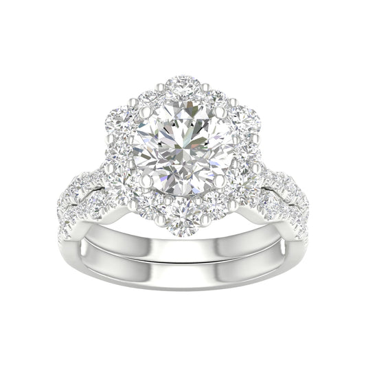 14k 3.75CT Lab Diamond Bridal Set 66038