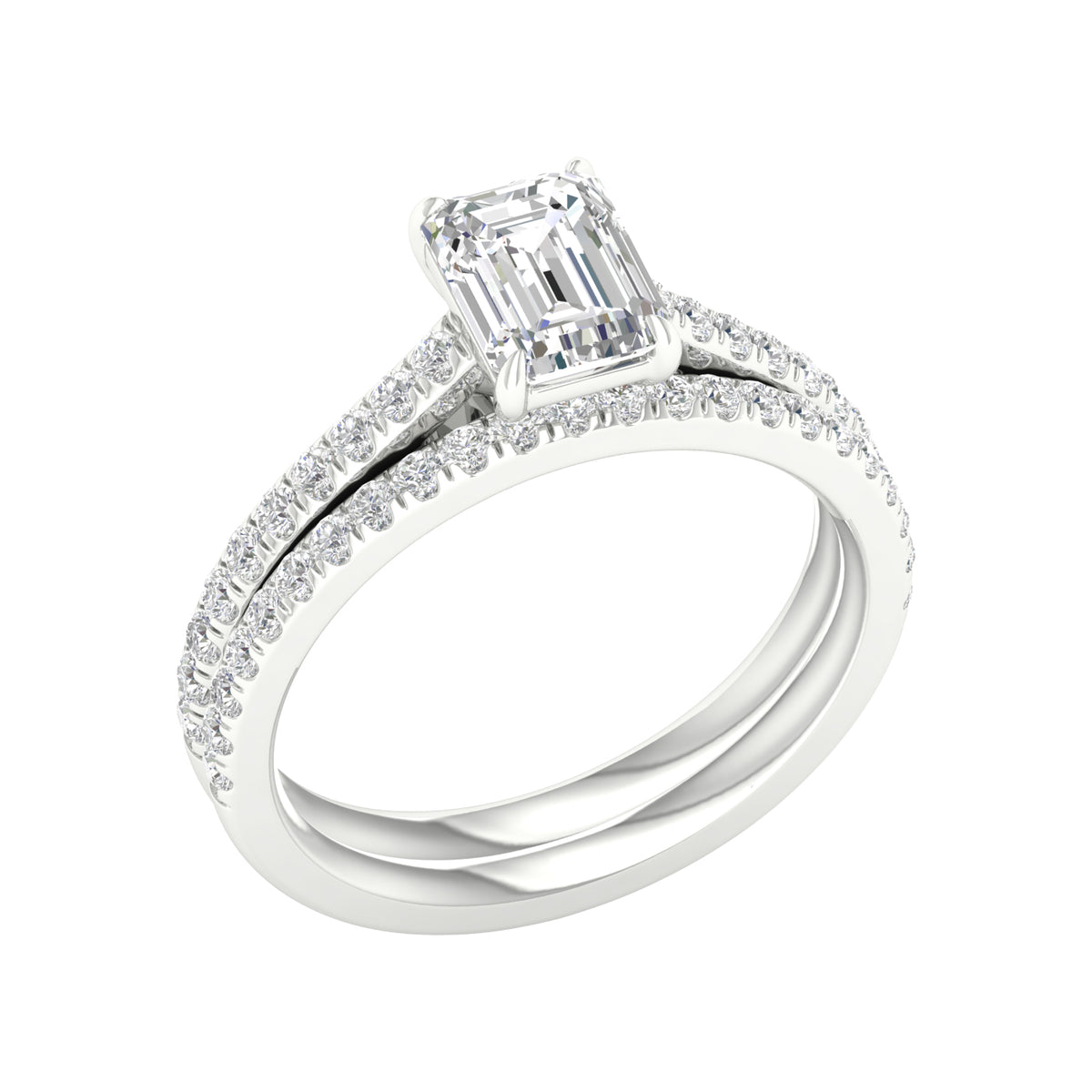 14K 1.50CT Certified Lab Grown Diamond Bridal Set 66050