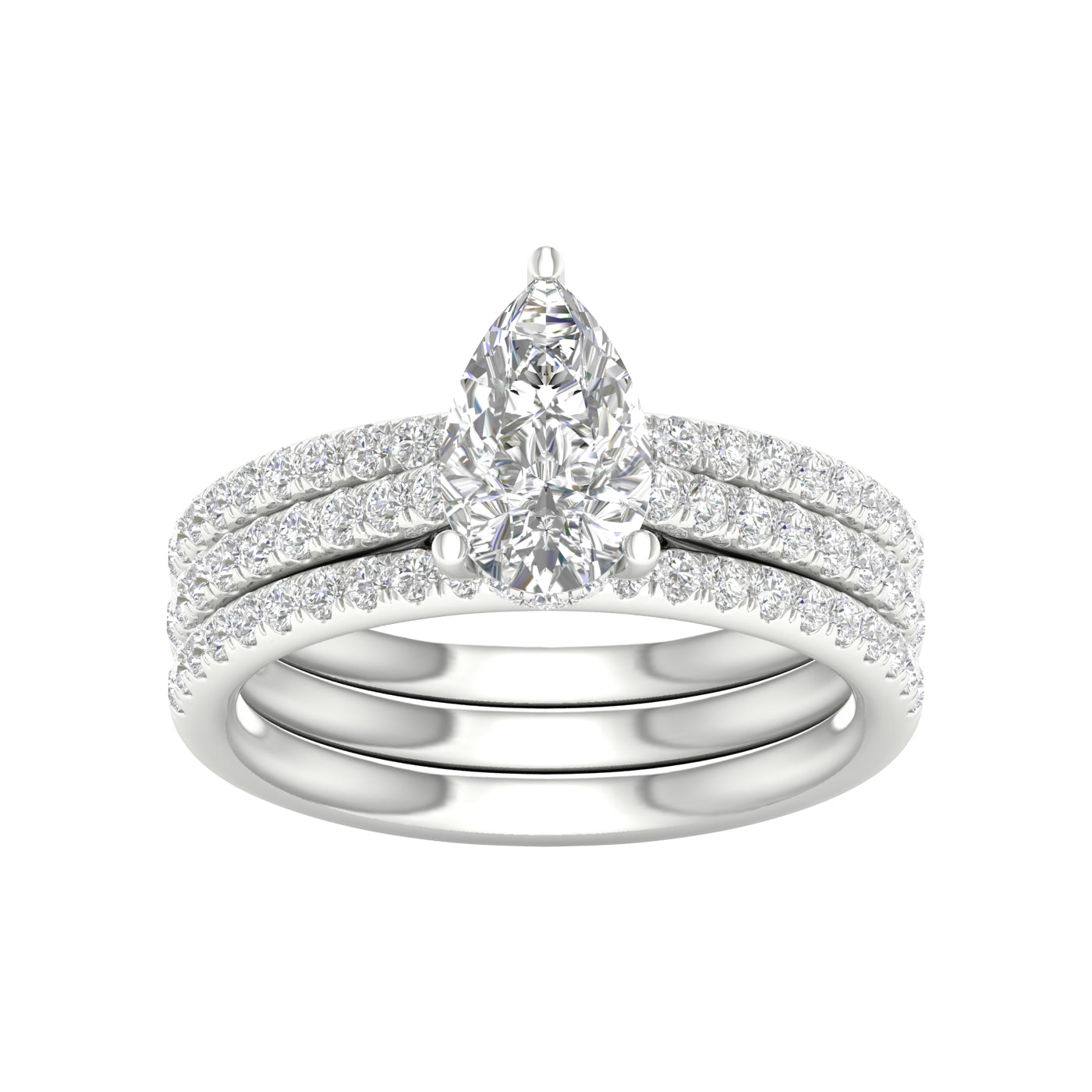 14K 1.75CT Lab Grown Diamond Bridal Set 66060
