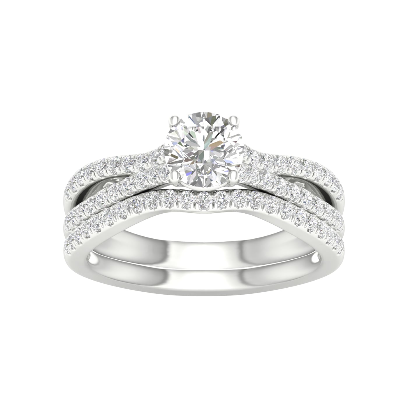 14K 1.40CT Lab Grown Diamond Bridal Set 66085