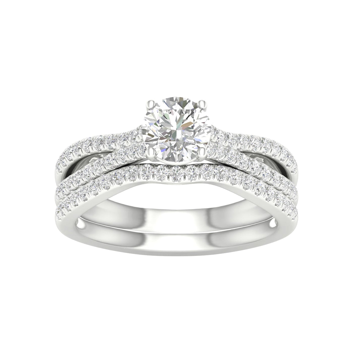 14K 1.40CT Lab Grown Diamond Bridal Set 66085