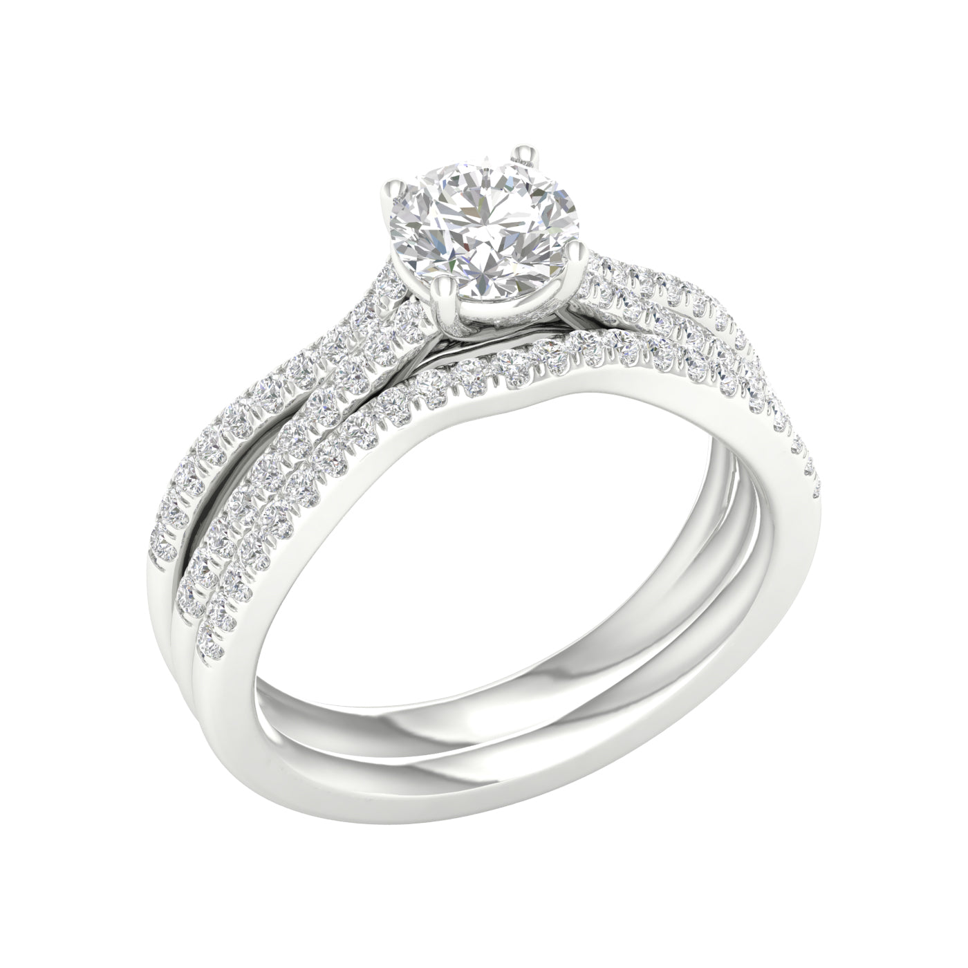 14K 1.40CT Lab Grown Diamond Bridal Set 66085