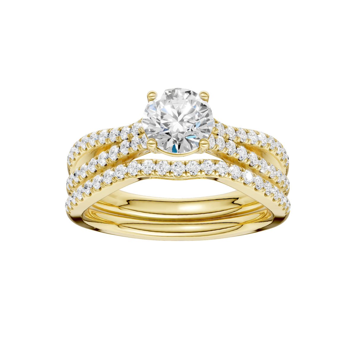 14K 1.40CT Lab Grown Diamond Bridal Set 66086