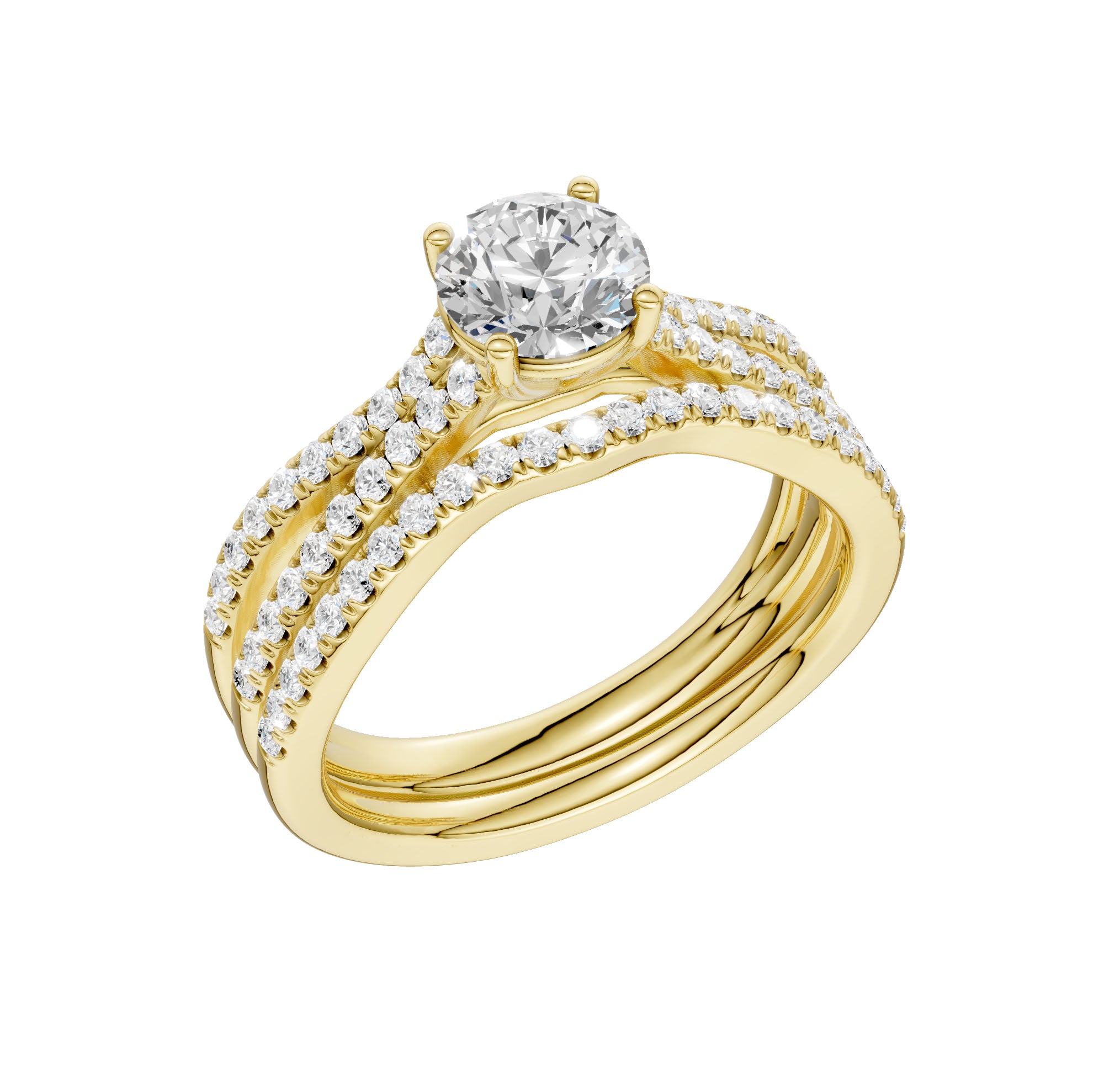 14K 1.40CT Lab Grown Diamond Bridal Set 66086