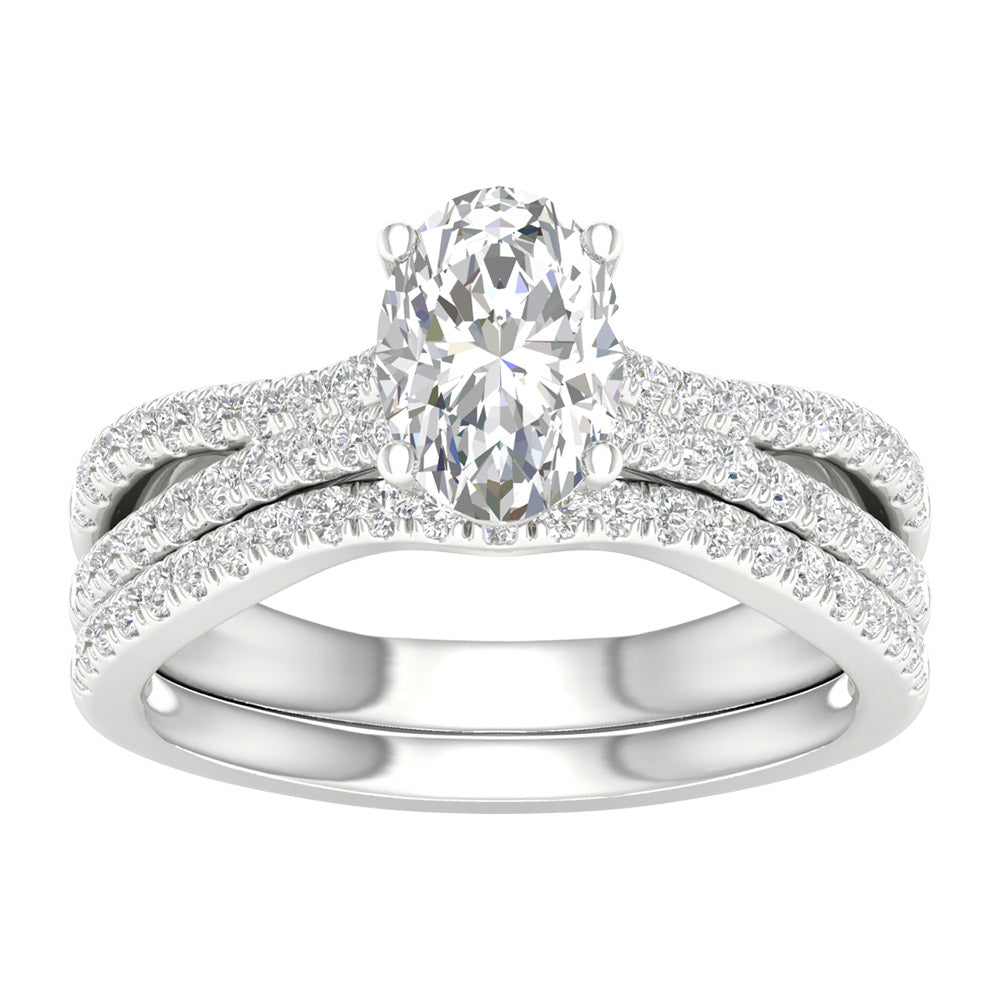 14K 1.40CT Lab Grown Bridal Set 66089
