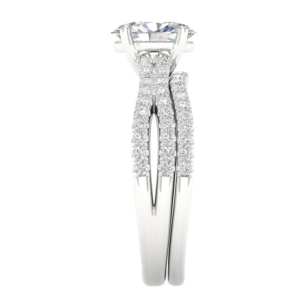 14K 1.40CT Lab Grown Bridal Set 66089