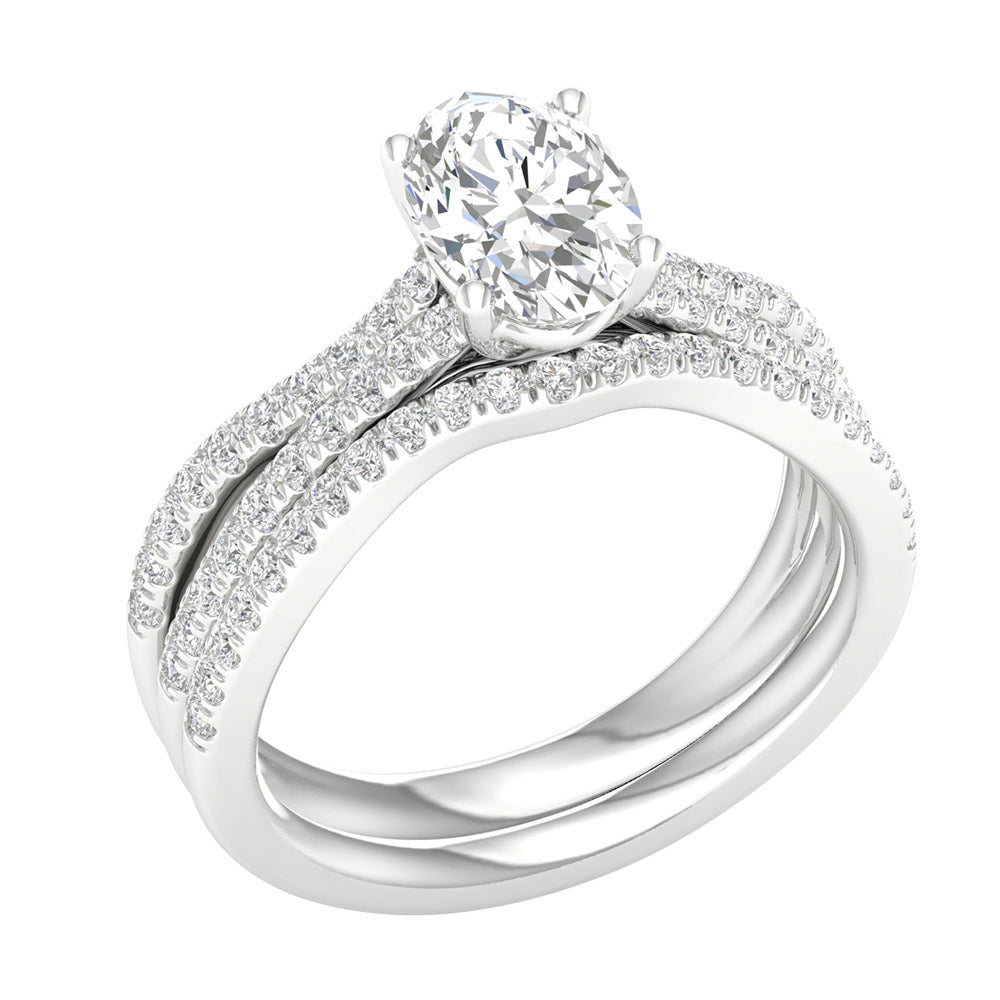 14K 1.40CT Lab Grown Bridal Set 66089