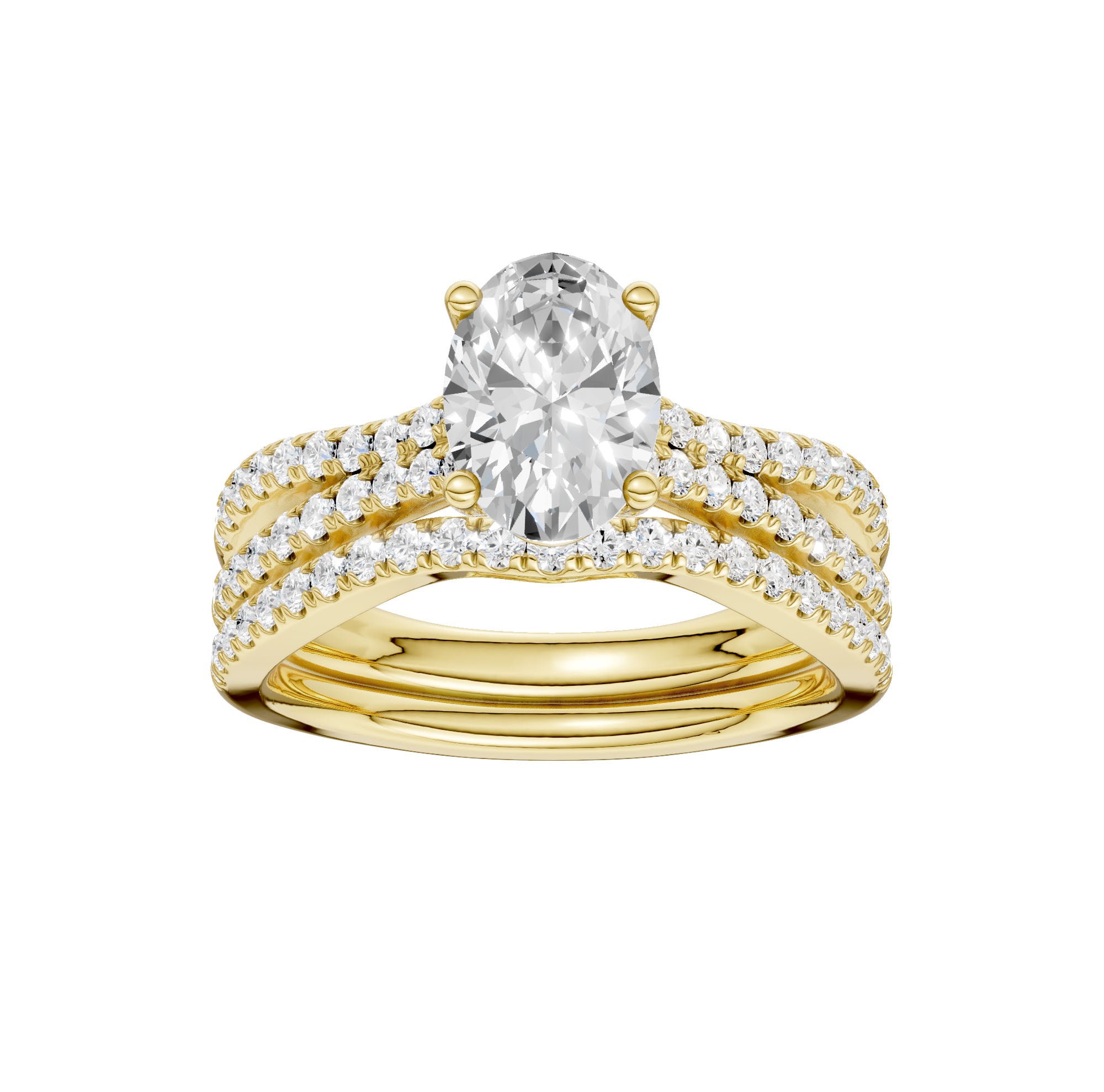 14K 1.40CT Lab Grown Bridal Set 66090