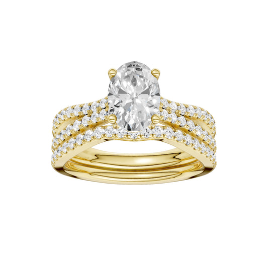14K 1.40CT Lab Grown Bridal Set 66090