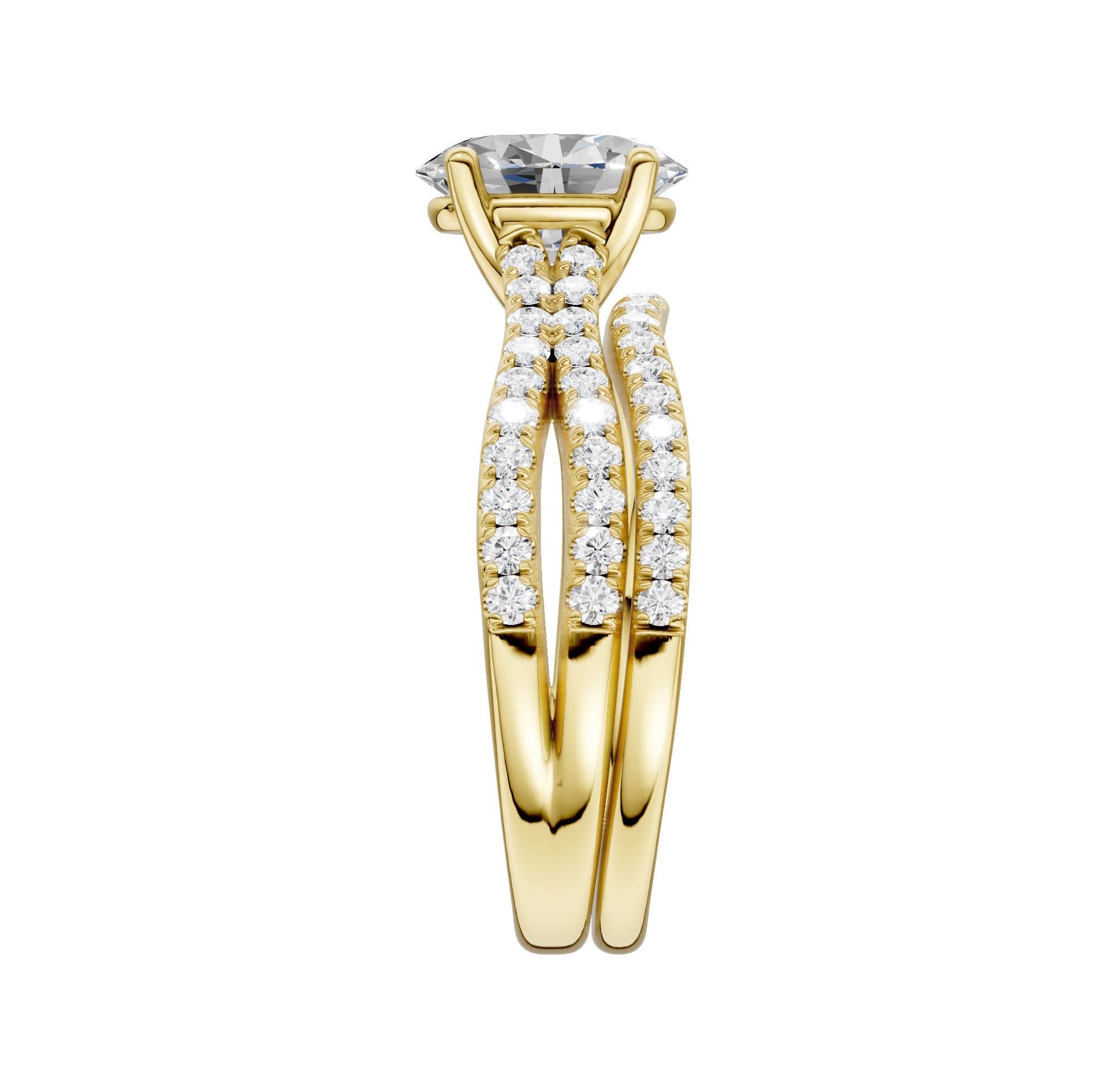 14K 1.40CT Lab Grown Bridal Set 66090