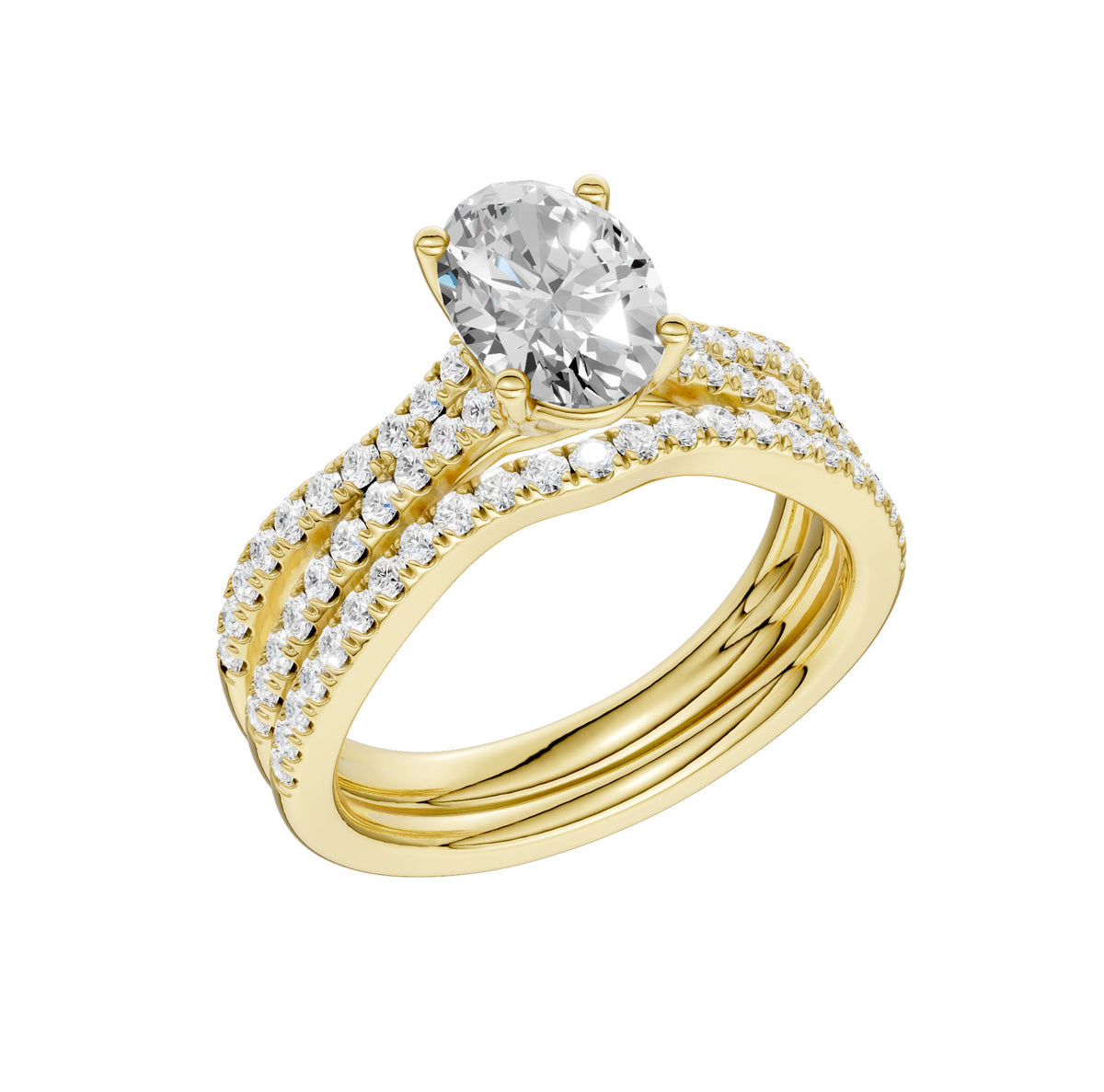 14K 1.40CT Lab Grown Bridal Set 66090