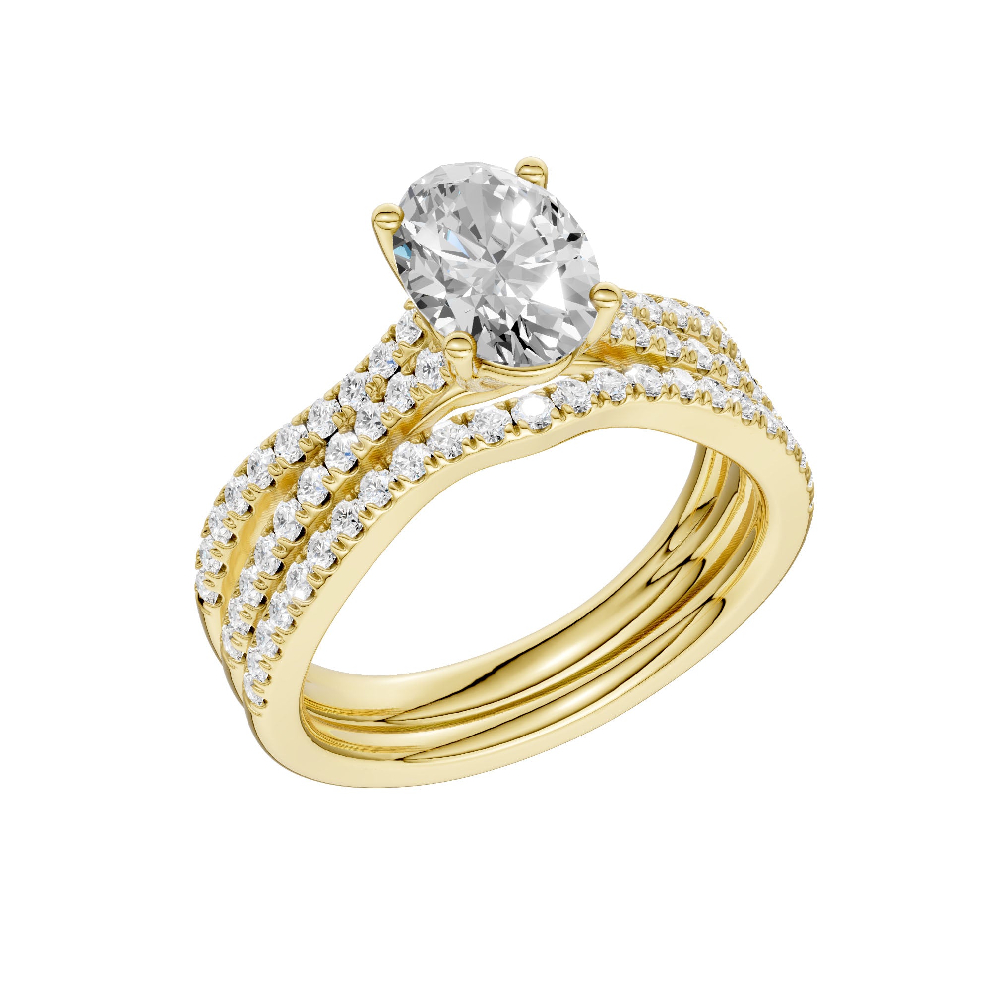 14K 1.40CT Lab Grown Bridal Set 66090