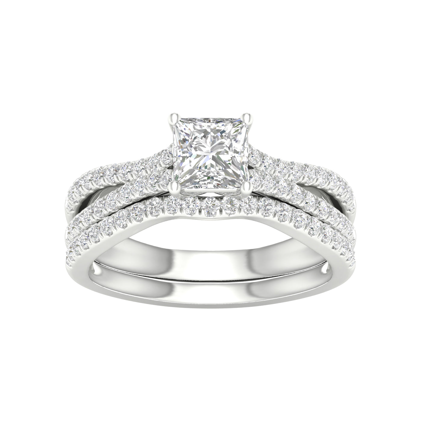 Certified Lab Grown 14K 1.40CT Diamond Bridal Set 66091