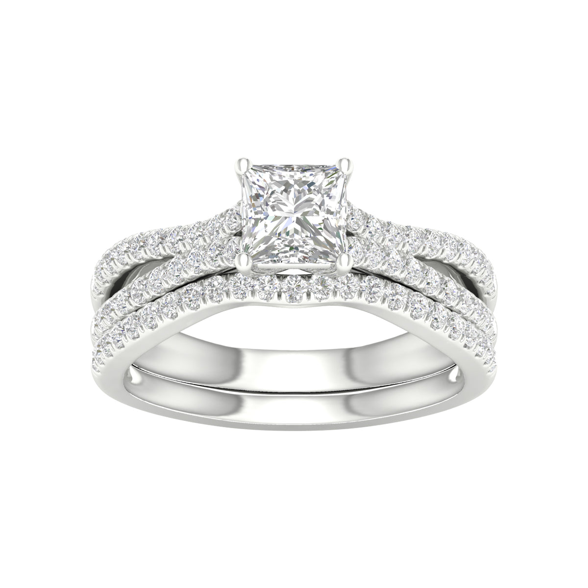 Certified Lab Grown 14K 1.40CT Diamond Bridal Set 66091