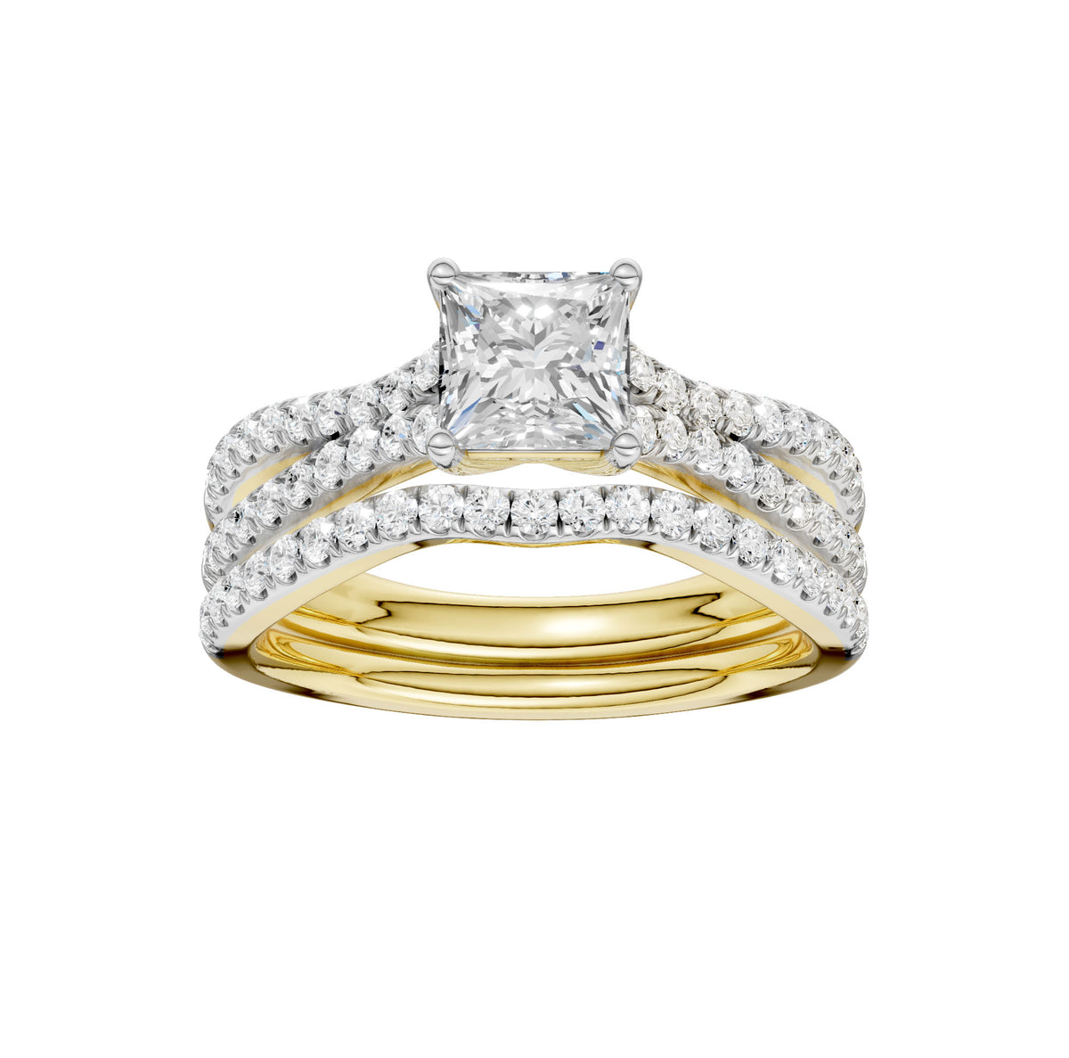 Certified Lab Grown 14K 1.40CT Diamond Bridal Set 66092