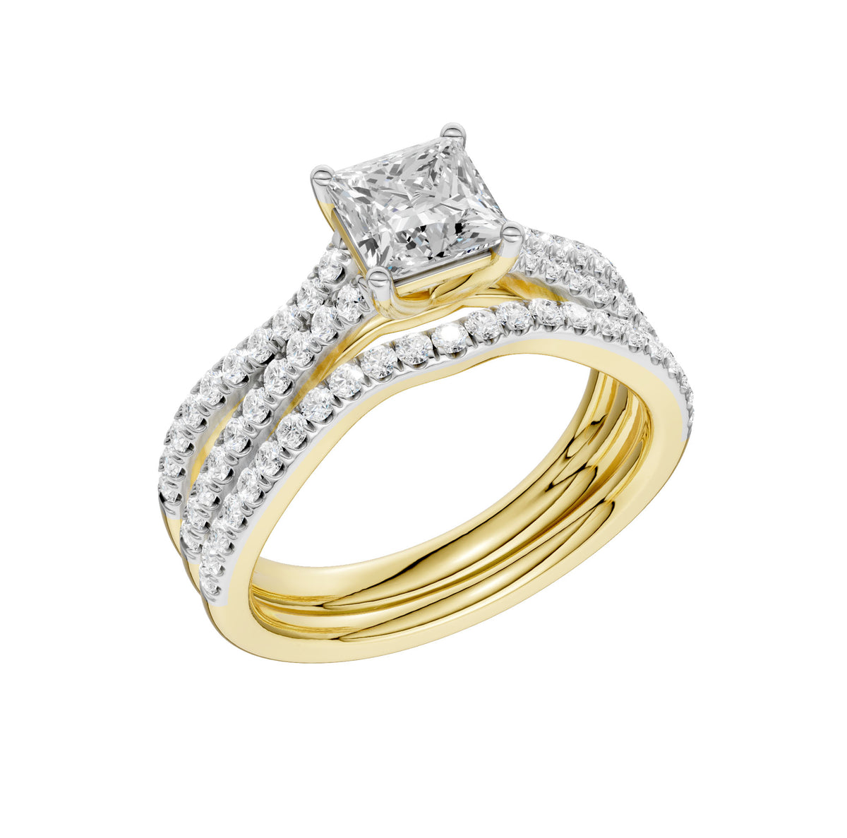 Certified Lab Grown 14K 1.40CT Diamond Bridal Set 66092
