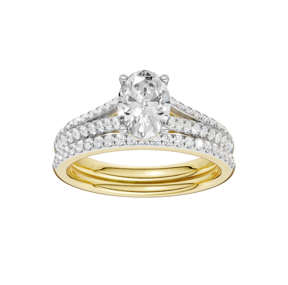14K 1.40CT Lab Grown Bridal Set 66131