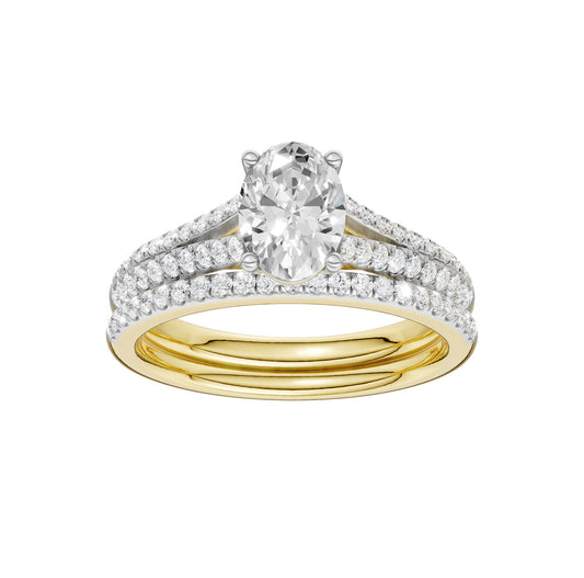 14K 1.40CT Lab Grown Bridal Set 66131