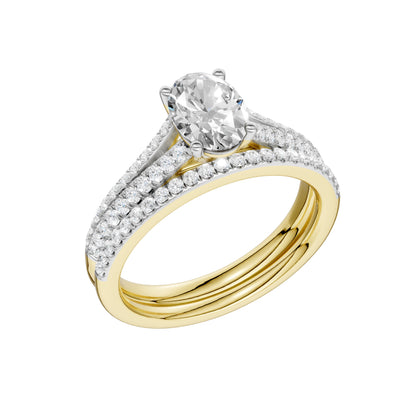 14K 1.40CT Lab Grown Bridal Set 66131