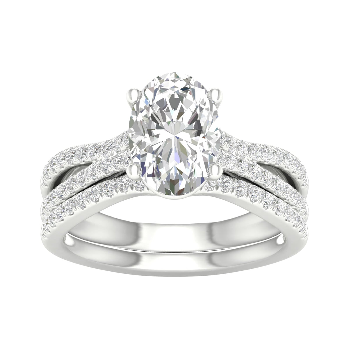 14K 1.40CT Lab Diamond Bridal Set 66134