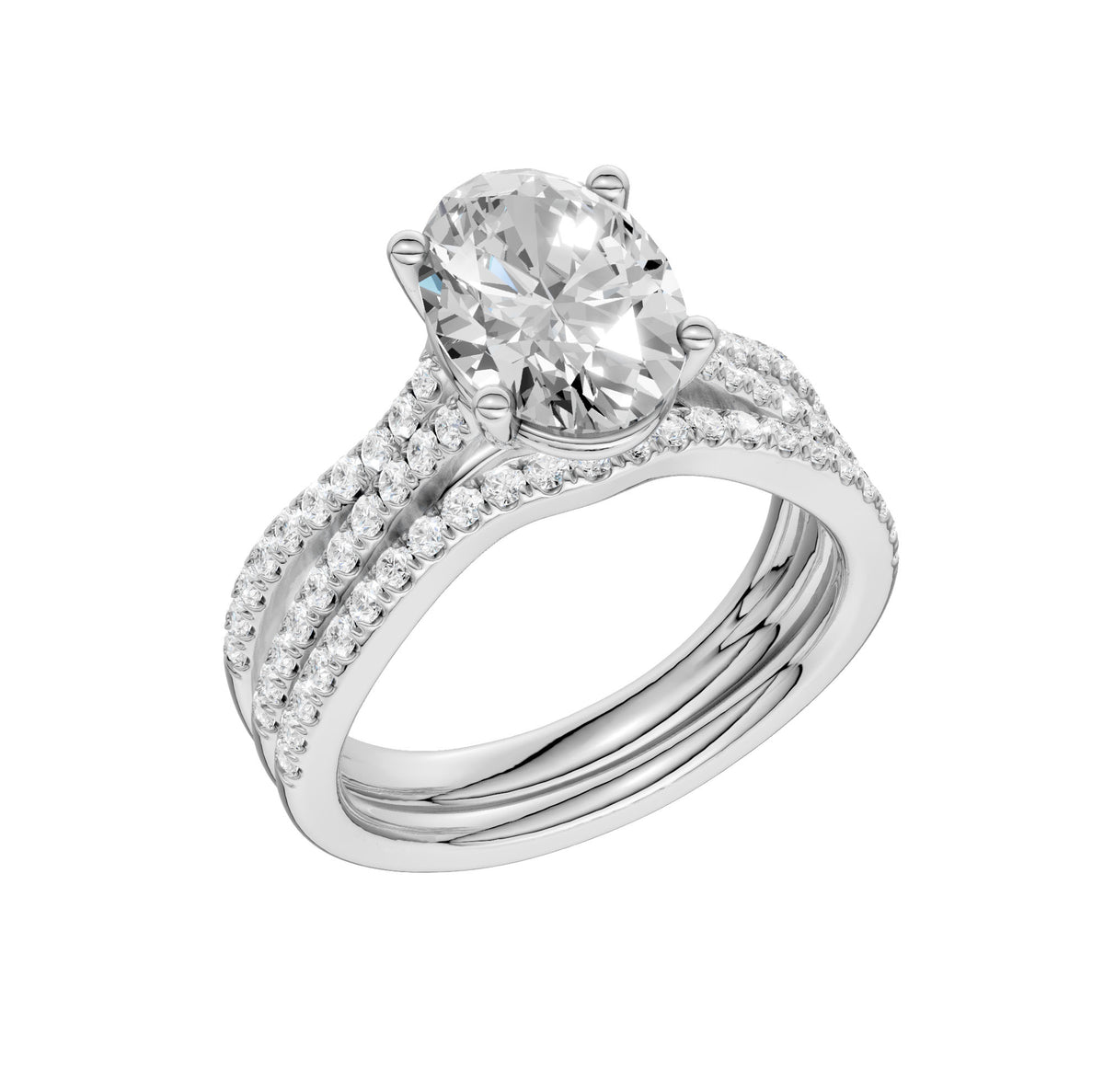 14K 1.40CT Lab Diamond Bridal Set 66134