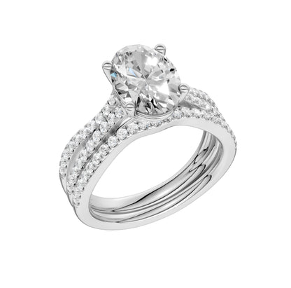14K 1.40CT Lab Diamond Bridal Set 66134