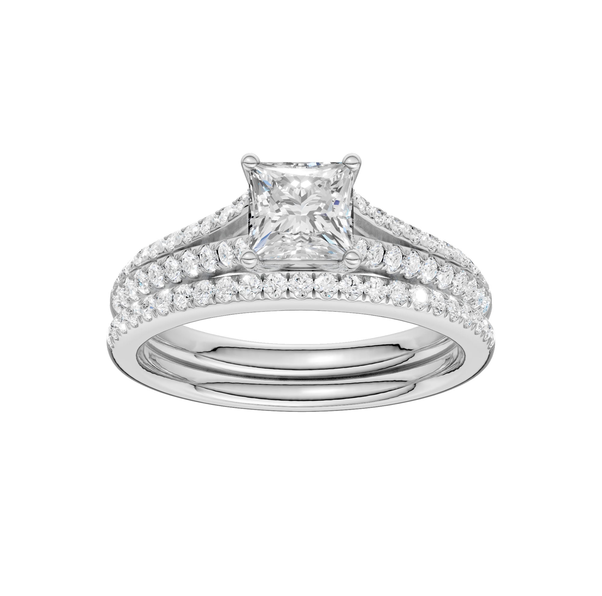 Certified Lab Grown 14K 1.40CT Diamond Bridal Set 66138
